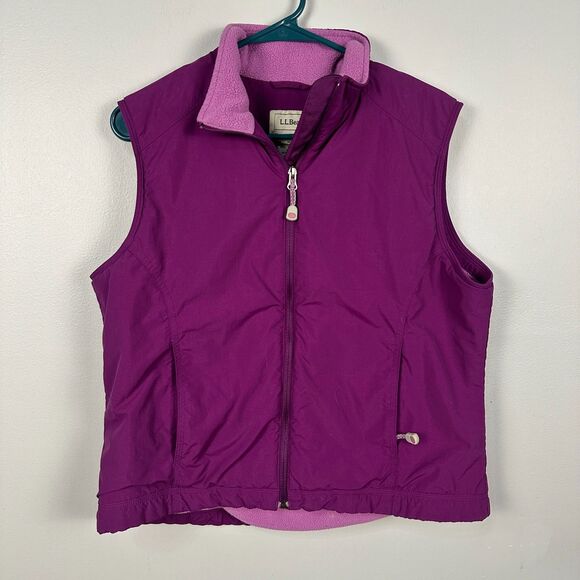 LL Bean Womens Large Full Zip Vest Outdoor Barn Winter Warm Purple L.L. - Picture 1 of 3